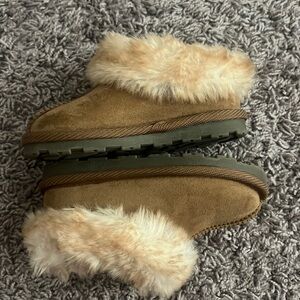 Toddler brown moccasin slippers